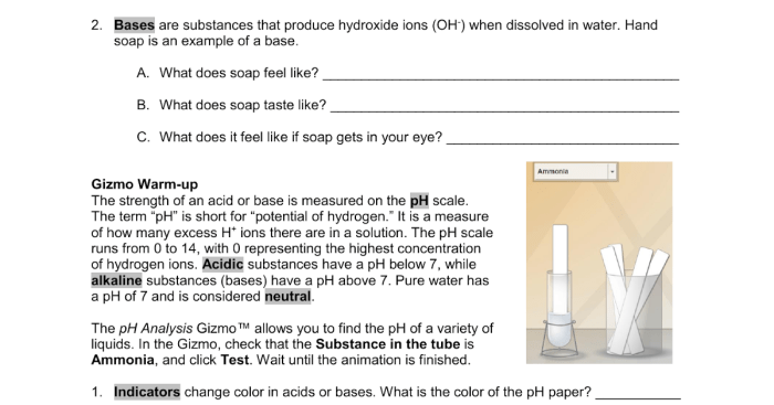 Student exploration ph analysis answer key