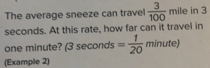 The average sneeze can travel 3/100