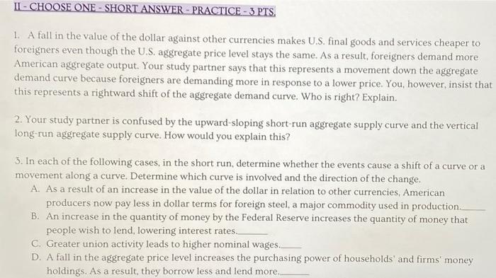 Long run aggregate supply activity 3-8 answer key